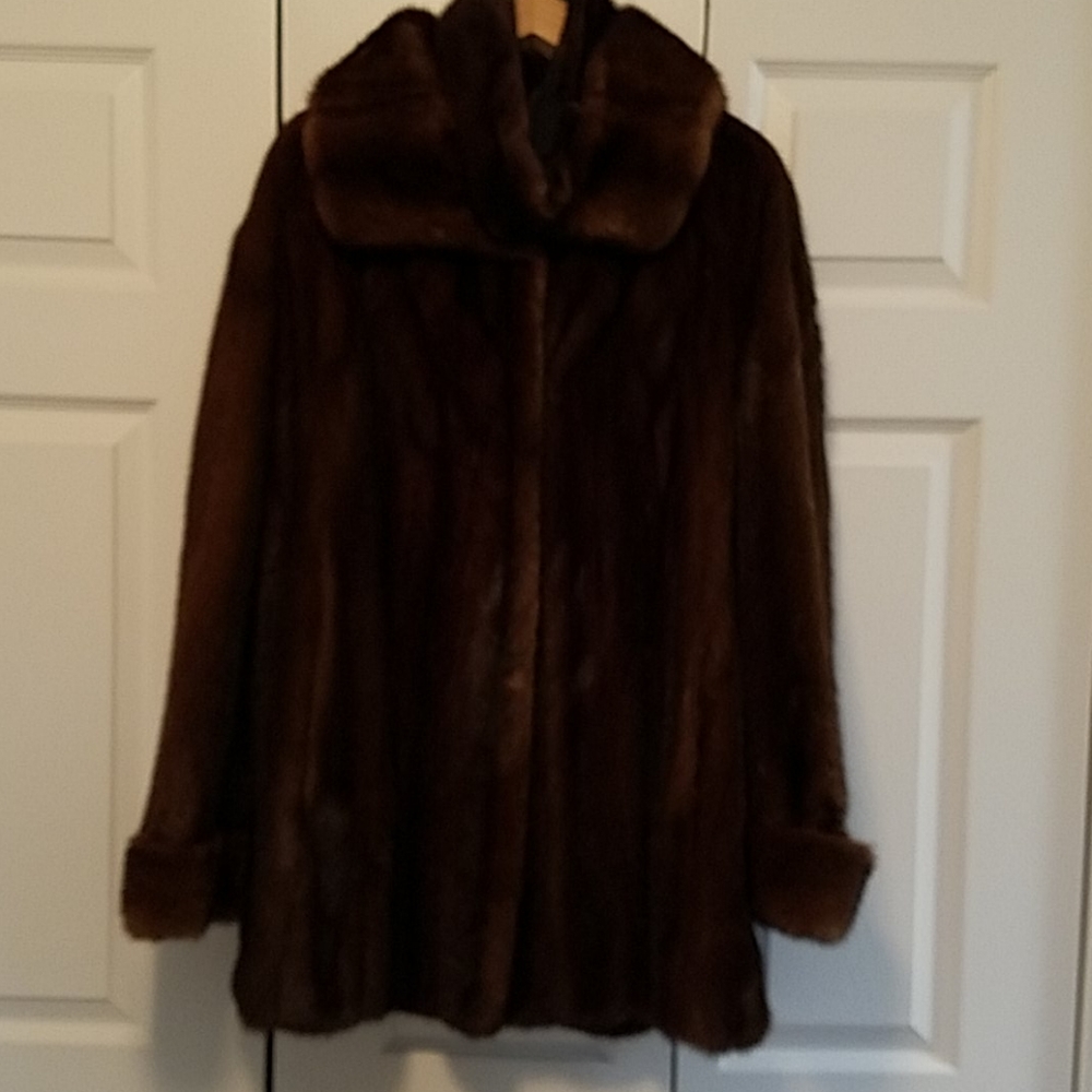 Genuine Mink Coat and Mink Headband